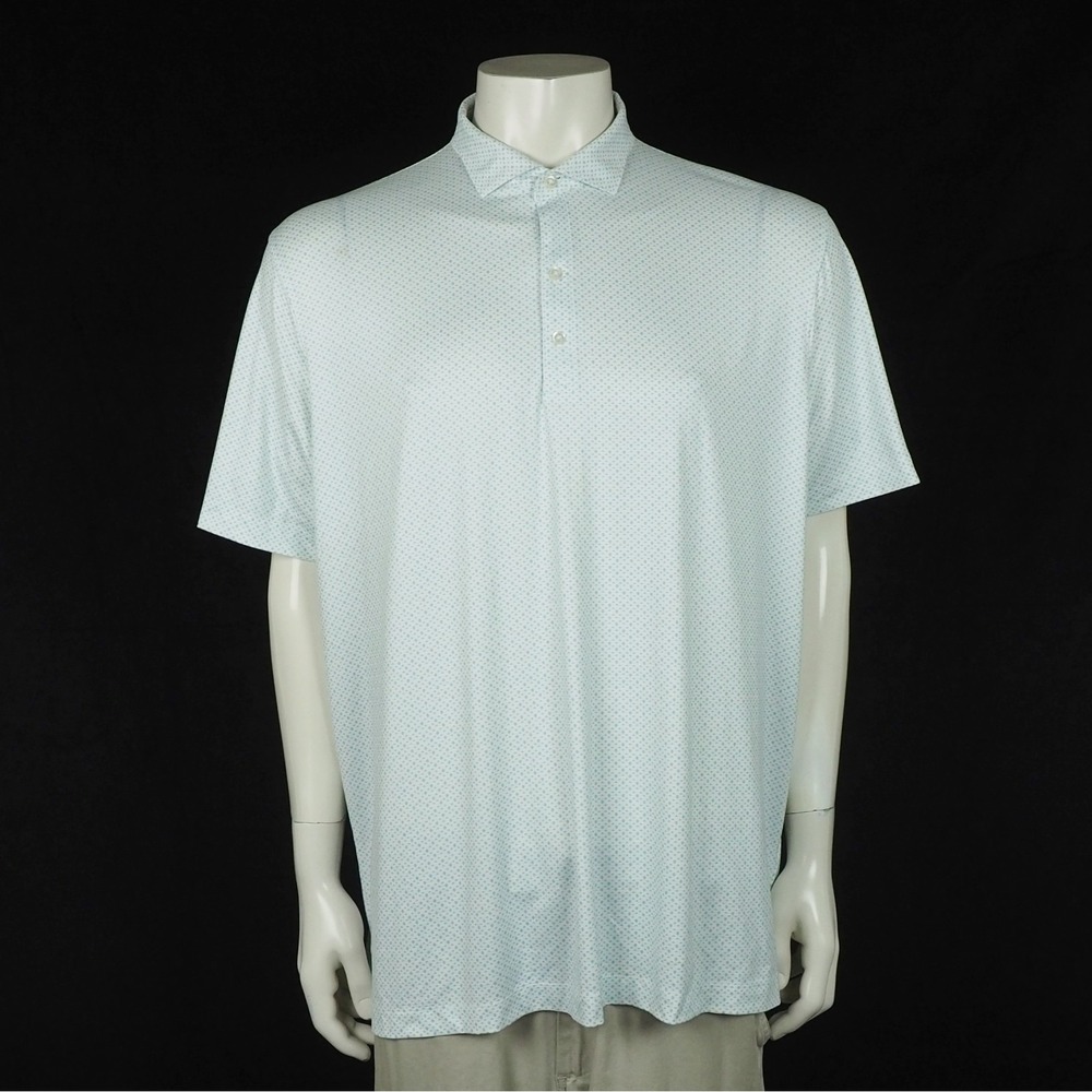 Johnnie-O Kelso Featherweight Golf Polo Shirt Mens Sz XL White Comcast Business